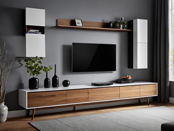 Elegant white TV unit