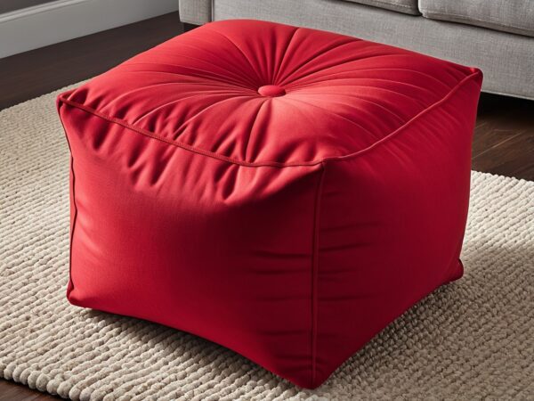 Red square pouf