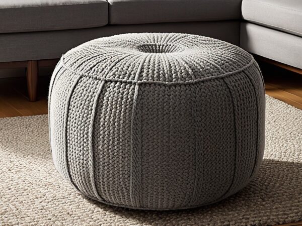 Styled grey pouf