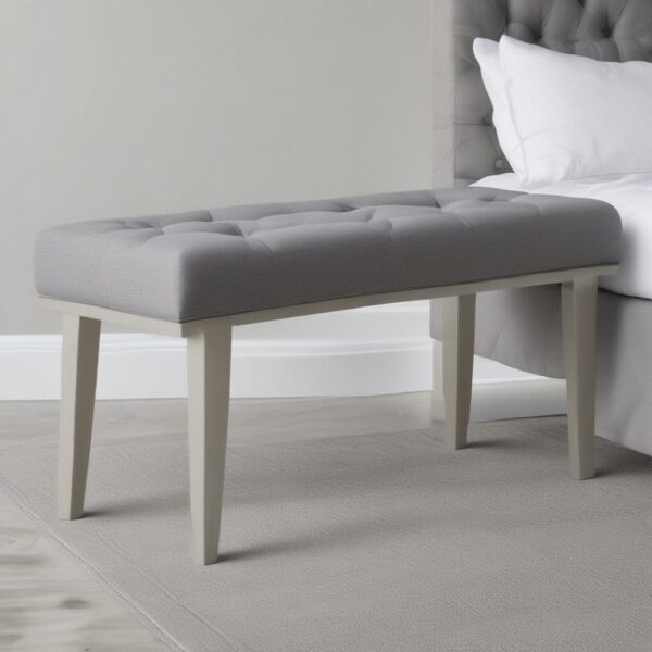 Simple grey bedroom bench